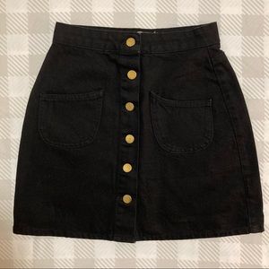 Kubban from ASOS Like New Black Button Through Denim Skirt XS